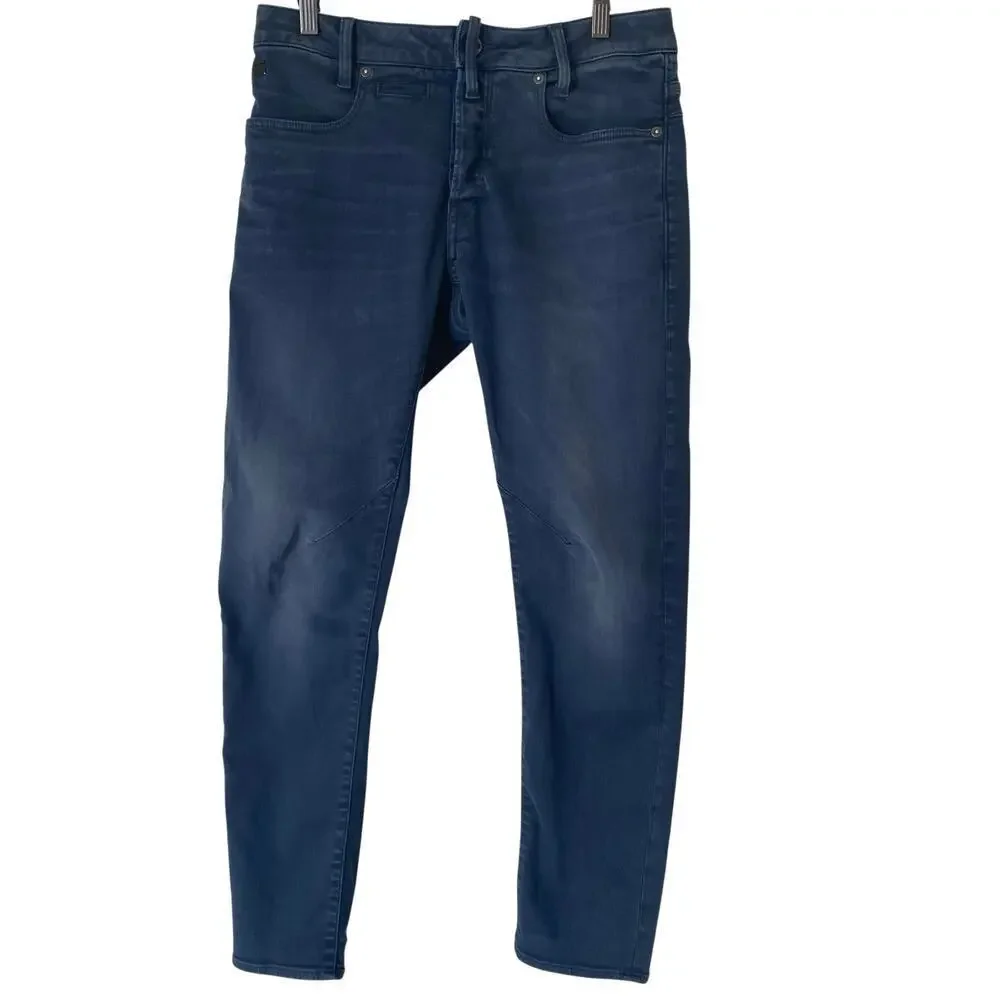 G-STAR RAW Men's D-Staq 5-Pocket Slim Button Fly Jeans Dark Blue, Size 31/30